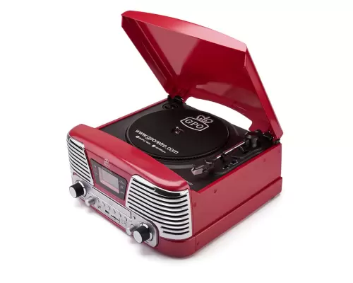 GPO Retro Memphis Red Грамофон проигрыватель виниловых дисков