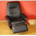 Крісло чорне для відпочинку з масажем + пуф + обігрів