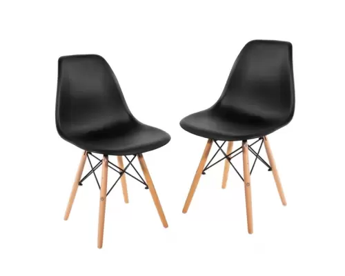 Крісло для кухні на ніжках Bonro В-173 FULL KD чорне (2 шт)