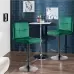 Барний стілець зі спинкою Bonro B-0106 велюр зелений з чорною основою