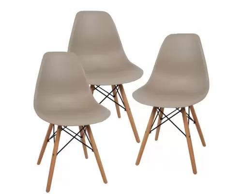 Крісло для кухні на ніжках Bonro В-173 FULL KD коричневе (3 шт)
