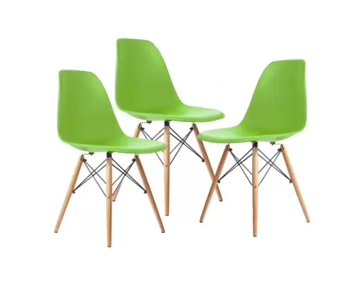 Крісло для кухні на ніжках Bonro В-173 FULL KD зелене (3 шт)