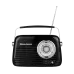 Меломанський набір - ретро радіо Chrom з Bluetooth-гучником та ретро електричний чайник з термометром Vintage Cuisine чорні